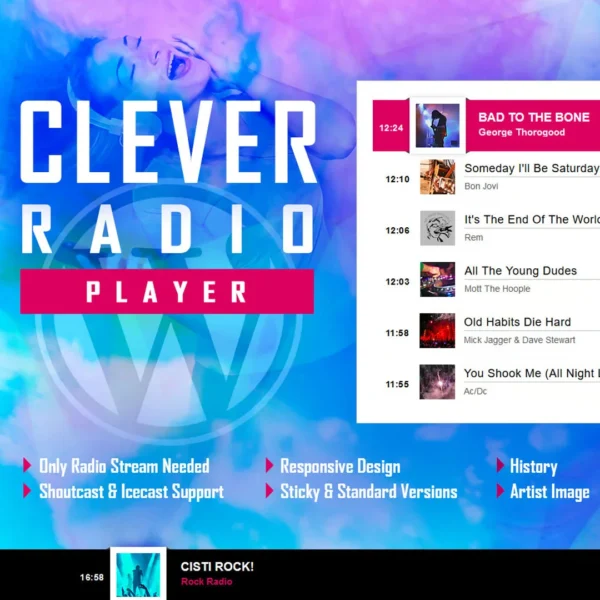 CLEVER – HTML5 Radio Player With History WP Plugin